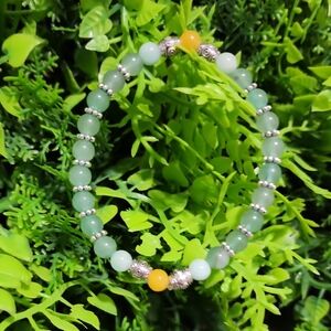 Elegant Green and Yellow Beaded Bracelet